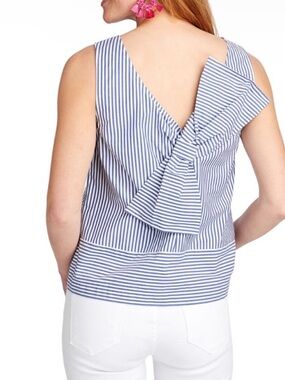 Vineyard Vines Sarah Stripe Bow Back Top Blue White